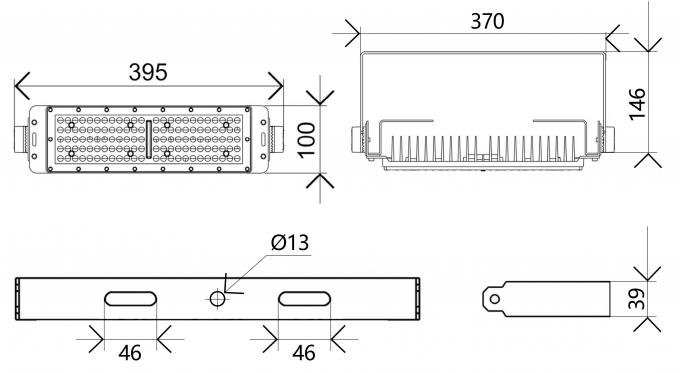 良い価格 100W モジュール 洪水照明 IP65 防水 高スタジアム マスト照明反射器 13