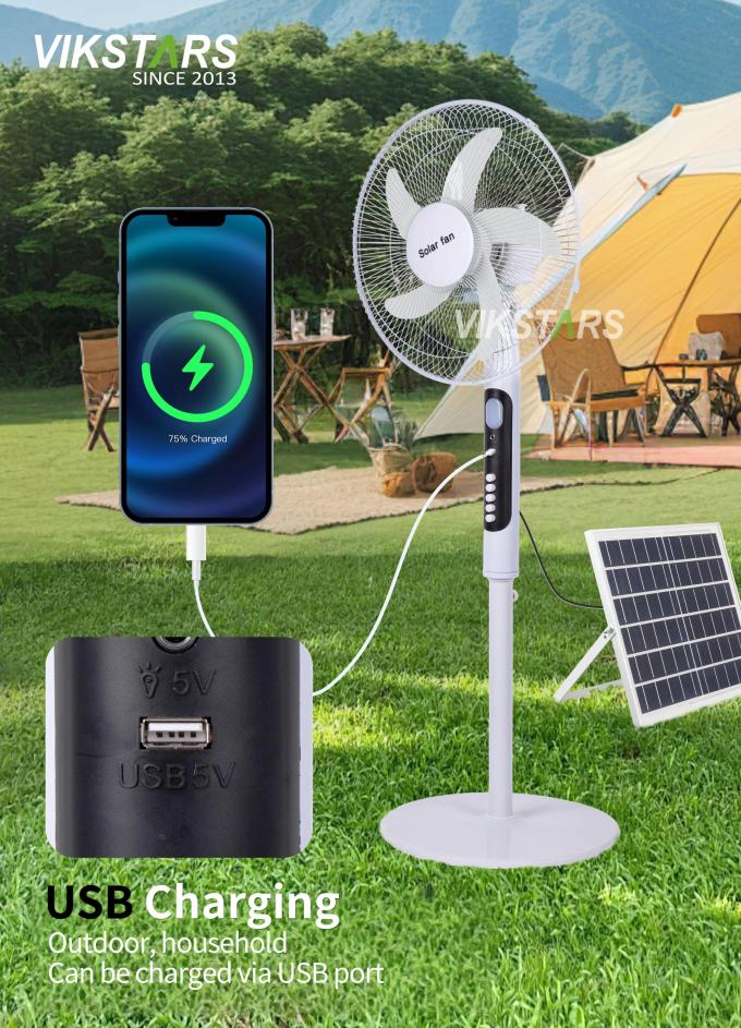 ソーラー式 16インチ 扇風機 ライト付き 省エネ アウトドア キャンプ 釣り 11