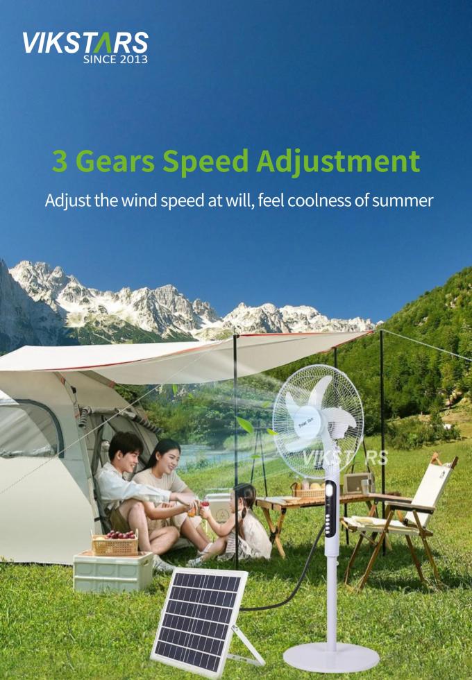 ソーラー式 16インチ 扇風機 ライト付き 省エネ アウトドア キャンプ 釣り 14