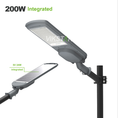 購入 高電力 オールインワン 200W 300W 400W 500W ソーラーパネル付きの太陽光路灯 オンライン製造