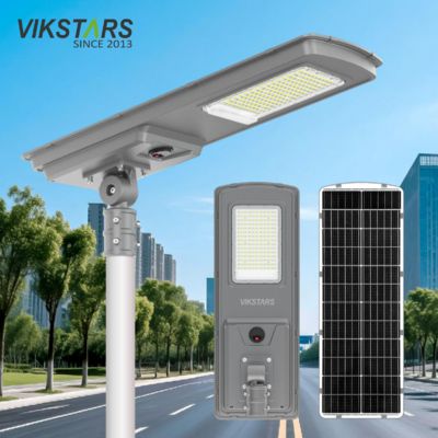 購入 2025年最新オールインワンソーラー街路灯屋外300w 400w 500w、ロード用ライトセンサーモーションセンサーソーラーランプ オンライン製造