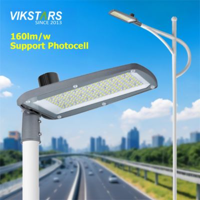 購入 160lm/w 高輝度 最新 LED 街路灯 100w 150w 200w 外付けドライバー フォトセル付き 主要道路用 オンライン製造