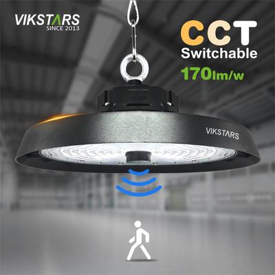 購入 170lm/w ハイ・ルーメン UFO ハイ・ベイライト サポート 3CCT モーションセンサー付き 倉庫産業用ランプ オンライン製造