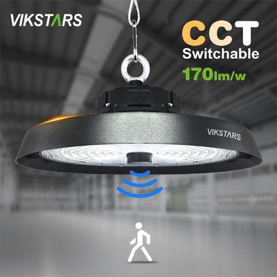 170lm/w ハイ・ルーメン UFO ハイ・ベイライト サポート 3CCT モーションセンサー付き 倉庫産業用ランプ
